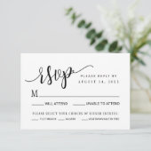 Carte de réponse RSVP pour mariage simple et moder (Debout devant)