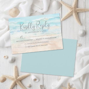 Carte de réponse RSVP pour mariage sur la plage à