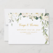 Carte de réponse RSVP pour mariage White Peony Epi (Dos)