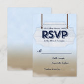 Carte de réponse RSVP pour panneau de bois blanc d (Devant / Derrière)