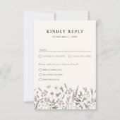 Carte de réponse RSVP pour repas floral (Devant)