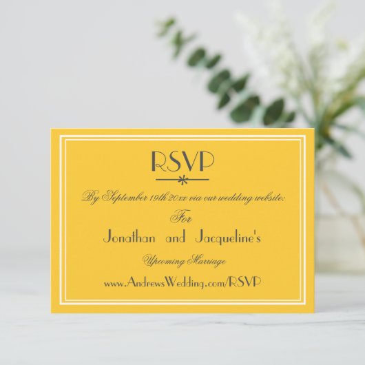 Carte de réponse RSVP pour site web de mariage chi (Debout devant)