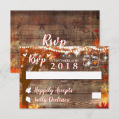 Carte de réponse RSVP pour un amour d'automne rust (Devant / Derrière)