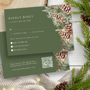 Carte de réponse RSVP pour un hiver vert