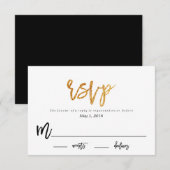 carte de réponse RSVP pour un mariage glamour mode (Devant / Derrière)