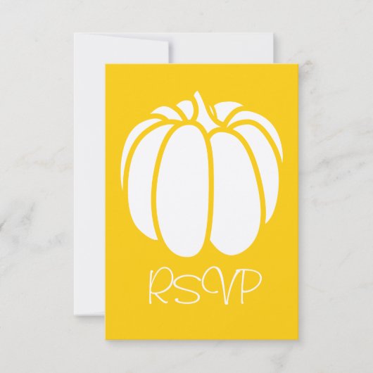 Carte de réponse RSVP Pumpkin Patch en jaune (Devant)