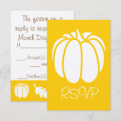 Carte de réponse RSVP Pumpkin Patch en jaune (Devant / Derrière)