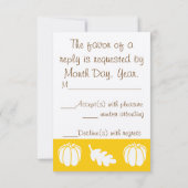 Carte de réponse RSVP Pumpkin Patch en jaune (Dos)