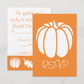 Carte de réponse RSVP Pumpkin Patch en orange (Devant / Derrière)