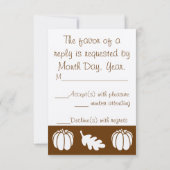 Carte de réponse RSVP Pumpkin Patch in Chocolate (Dos)