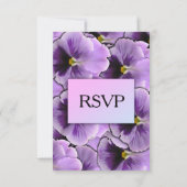 Carte de réponse RSVP Purple Pansy avec choix d'en (Dos)