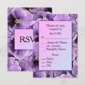 Carte de réponse RSVP Purple Pansy avec choix d'en (Devant / Derrière)