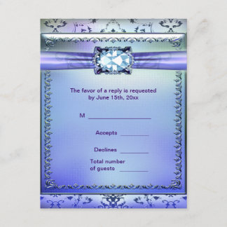 Carte de réponse RSVP Purple Teal Jewel