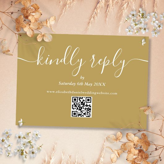 Carte de réponse RSVP QR Code élégante écriture do