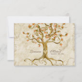 Carte de réponse RSVP Racines d'arbre tourbillonna (Dos)