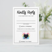 Carte de réponse RSVP Rainbow Burst (Debout devant)