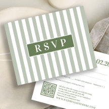 Carte de réponse RSVP rayée moderne bilingue vietn