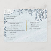 Carte de réponse RSVP Récif de corail de plage et  (Dos)