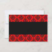 Carte de réponse RSVP Red et Black Damask (Dos)