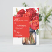 Carte de réponse RSVP Red Roses (Debout devant)