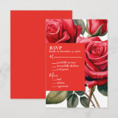 Carte de réponse RSVP Red Roses (Devant / Derrière)
