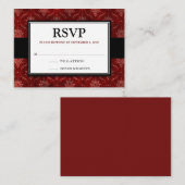 Carte de réponse RSVP Red Velvet 3,5 x 2,5 pouces  (Devant / Derrière)