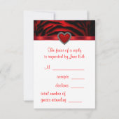 Carte de réponse RSVP Red Zebra Red Heart (Dos)