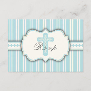 Carte de réponse RSVP religieuse vintage bande ble
