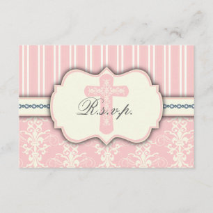 Carte de réponse RSVP religieuse vintage rose Dama