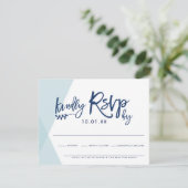 CARTE DE RÉPONSE RSVP REPONSE Style bleu pâle chev (Debout devant)