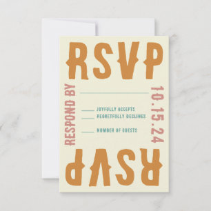 Carte de réponse RSVP Retro Bold Bright Typographi
