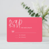 Carte de réponse RSVP rose (Debout devant)