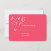 Carte de réponse RSVP rose (Devant)