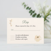 Carte de réponse RSVP Rose Beige (Debout devant)