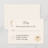 Carte de réponse RSVP Rose Beige (Devant / Derrière)