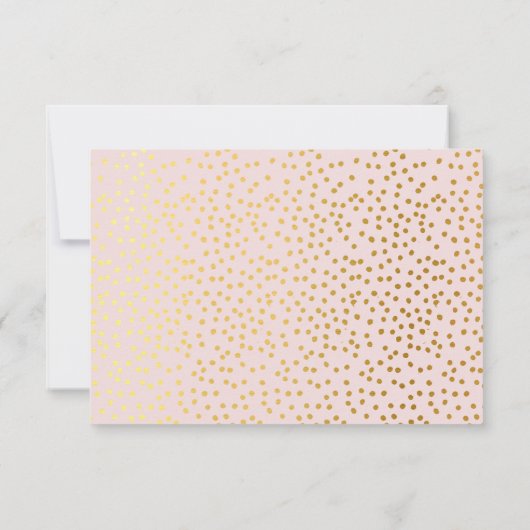 CARTE DE RÉPONSE RSVP rose blush pâle écriture dor (Dos)