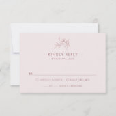 Carte de réponse RSVP rose floral (Devant)