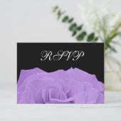 Carte de réponse RSVP Rose Lavender et Noir Mariag (Debout devant)