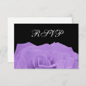 Carte de réponse RSVP Rose Lavender et Noir Mariag (Devant / Derrière)