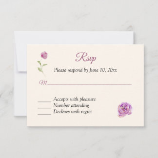 Carte de réponse RSVP Rose Lilac