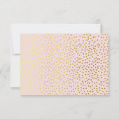 CARTE DE RÉPONSE RSVP rose pâle écriture dorée (Dos)