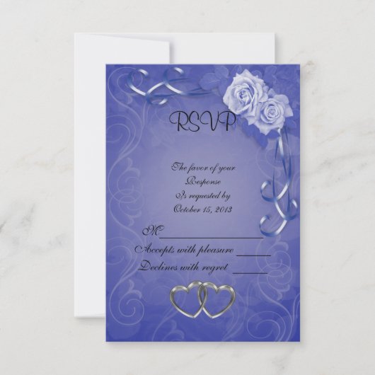 Carte de réponse RSVP roses bleus (Devant)