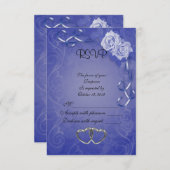Carte de réponse RSVP roses bleus (Devant / Derrière)