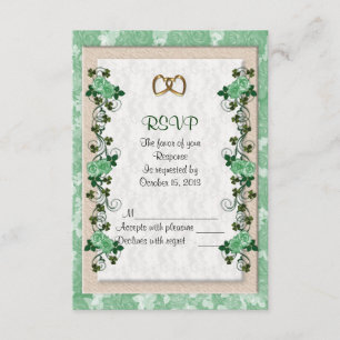 Carte de réponse RSVP roses irlandais