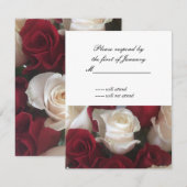 Carte de réponse RSVP Roses rouge et blanc (Devant / Derrière)