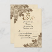 Carte de réponse RSVP roses sépia (Devant / Derrière)