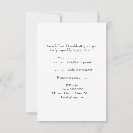 Carte de réponse RSVP Rouge Blanc Tous les événeme (Dos)