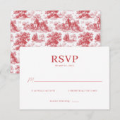 Carte de réponse RSVP Rouge Élégante (Devant / Derrière)