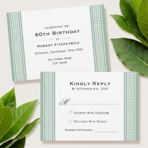 Carte de réponse RSVP RSVP verte classique pour fê