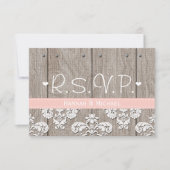 Carte de réponse RSVP Rustic Rose Hydrangea Weddin (Devant)